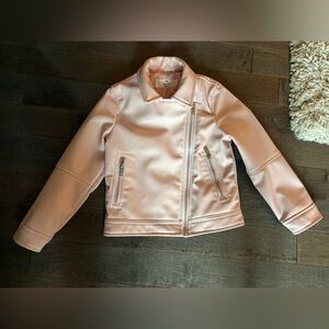 H&M Light Pink Kids Faux Leather Moto Jacket